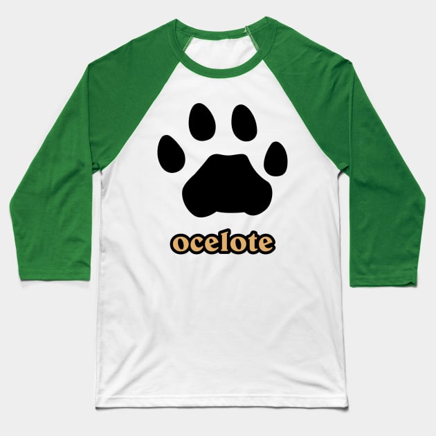 Ocelote Baseball T-Shirt by ProcyonidaeCreative